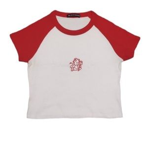 Brandy Melville Baby Tee with Small Devil Graphic